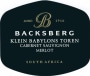 Backsberg Klein Balons Toren Cabernet Sauvignon-Merlot 2012 Front Label