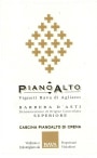 Bava Barbera d'Asti Superiore Nizza Pianoalto 2001 Front Label