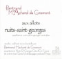 Bertrand Machard de Gramont Nuits Saint Georges Aux Allots 2010 Front Label