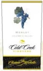 Chateau Ste. Michelle Cold Creek Vineyard Merlot 2001 Front Label