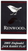Renwood Jack Rabbit Flat Zinfandel 2001 Front Label