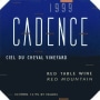 Cadence Ciel du Cheval 1999 Front Label
