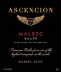 Bodega Colome Ascencion Barrel Aged Malbec 2014 Front Label