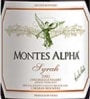 Montes Alpha Series Syrah 2002 Front Label