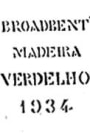 Broadbent Verdelho Medium Dry Madeira 1934 Front Label