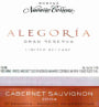 Navarro Correas Alegoria Gran Reserva Cabernet Sauvignon 2004 Front Label
