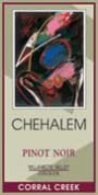 Chehalem Corral Creek Pinot Noir 2001 Front Label