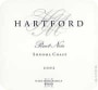 Hartford Sonoma Coast Pinot Noir 2002 Front Label