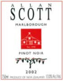 Allan Scott Marlborough Estate Pinot Noir 2002 Front Label