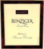 Benziger Sonoma County Merlot 2001 Front Label