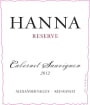 Hanna Alexander Valley Reserve Cabernet Sauvignon 2012 Front Label