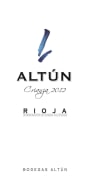 Bodegas Altun Rioja Crianza 2012 Front Label