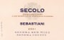 Sebastiani Secolo Red 2001  Front Label