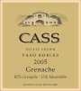 Cass Winery Grenache 2005 Front Label