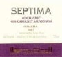 Septima Malbec/Cabernet Blend 2001 Front Label