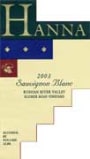 Hanna Sauvignon Blanc 2003 Front Label