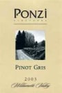 Ponzi Pinot Gris 2003 Front Label