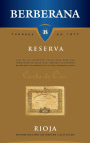 Berberana Carta de Oro Rioja Reserva 2011 Front Label