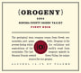 Orogeny Vineyards Pinot Noir Green Valley 2002 Front Label
