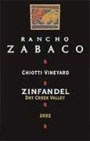 Rancho Zabaco Chiotti Vineyard Zinfandel 2002 Front Label
