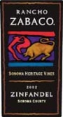Rancho Zabaco Heritage Vines Zinfandel 2002 Front Label