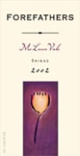 Forefathers Shiraz 2002 Front Label