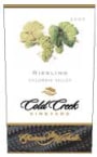 Chateau Ste. Michelle Cold Creek Vineyard Riesling 2003 Front Label