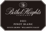 Bethel Heights Pinot Blanc 2001 Front Label