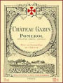 Chateau Gazin (stained label) 2001 Front Label