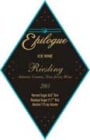 Tomasello Winery Epilogue Riesling Ice Wine (half-bottle) 2003 Front Label