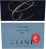 Cline Sonoma Syrah 2001 Front Label