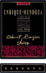 Enrique Mendoza Reserva Cabernet Sauvignon Shiraz 2008 Front Label