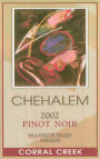 Chehalem Corral Creek Pinot Noir 2002 Front Label
