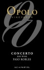 Opolo Concerto Red Wine 2013 Front Label