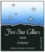 Five Star Cellars Syrah 2008 Front Label