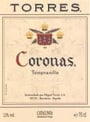 Familia Torres Coronas Tempranillo 2002 Front Label