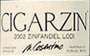 Cigar Old Vine Zinfandel 2002 Front Label