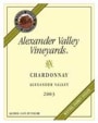 Alexander Valley Vineyards Chardonnay 2003 Front Label