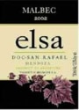 Elsa Bianchi Malbec 2003 Front Label
