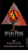 Atlas Peak Sangiovese 2001 Front Label