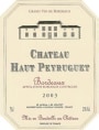 Chateau Haut Peyruguet  2003 Front Label