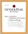 Geyser Peak Reserve Cabernet Sauvignon 2001 Front Label