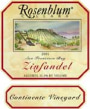 Rosenblum Cellars Continente Vineyard Zinfandel 2002 Front Label