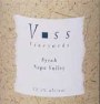 Voss Vineyards Syrah 2000 Front Label