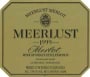 Meerlust Merlot 1999 Front Label
