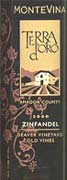 Terra d'Oro SHR Zinfandel 2000 Front Label