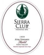 Sierra Club Atira Vineyards Mendocino Merlot 1999 Front Label