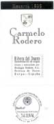 Carmelo Rodero Reserva 1999 Front Label