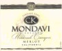 CK Mondavi Merlot 2002 Front Label