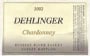Dehlinger Estate Chardonnay 2002 Front Label